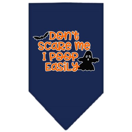 MIRAGE PET PRODUCTS Dont Scare MePoops Easily Screen Print BandanaNavy Blue Small 66-427 SMNB